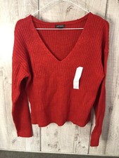 Wild Fable Red Crop Top V Neck Sweater Womens Size Large