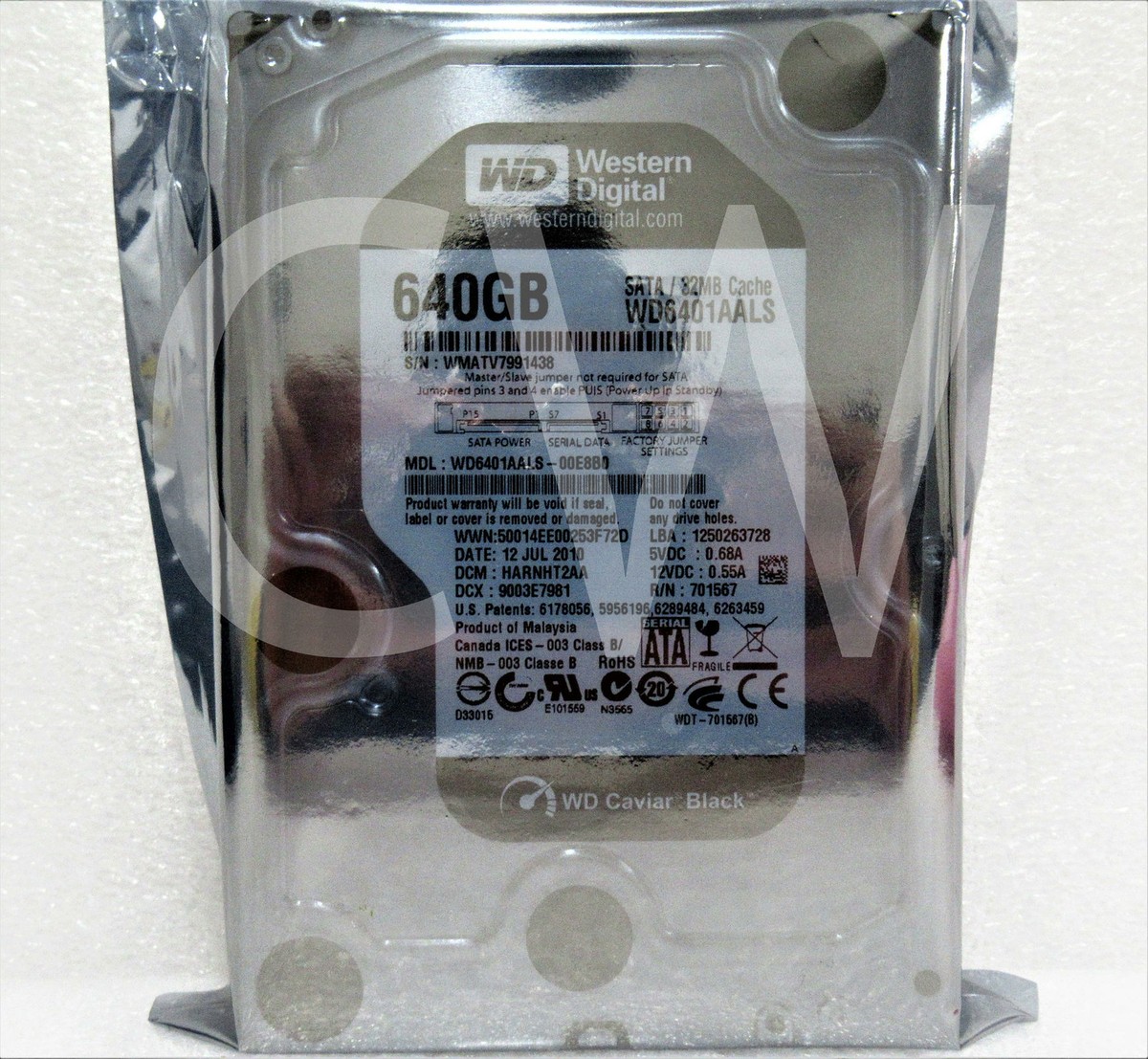 WD6401AALS Western Digital BLACK 640GB 7200RPM 3Gbps 3.5