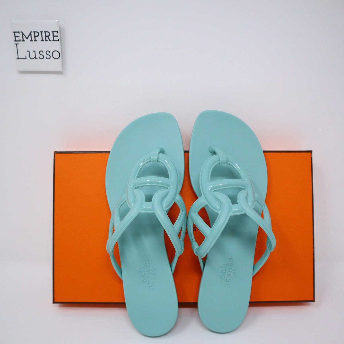37 NEW HERMES ORAN Egerie sandal TPU SUMMER waterproof Vert Embrun Tiffany  | eBay