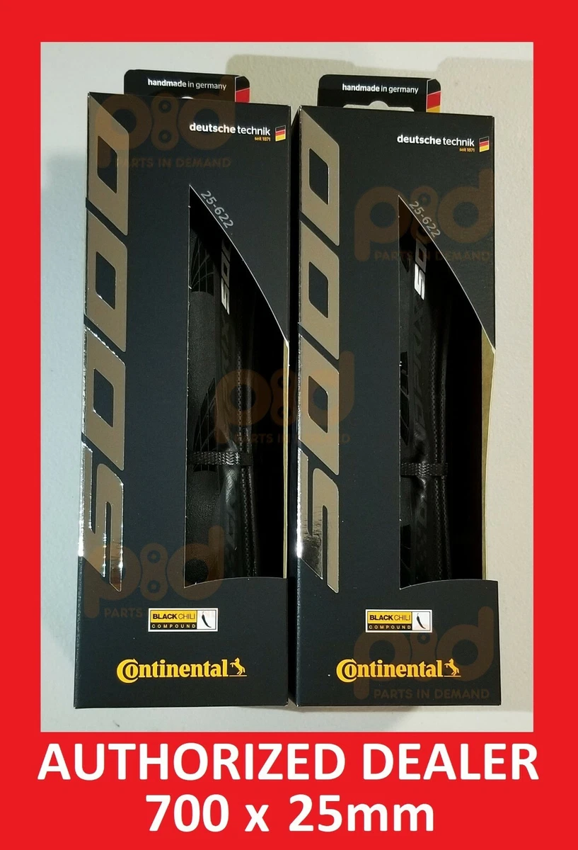 PAIR 2 CONTINENTAL Grand Prix GP 5000 Bicycle Clincher Tire 700 x 25 mm NIB  NEW