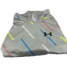 Under Armour Cold Gear Boys Gray Multi Color All Over Print Hoodie Size YSM New