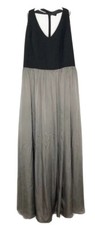 Vera Wang White Collection Bridesmaid Formal Halter Black Grey Dress Sz 14