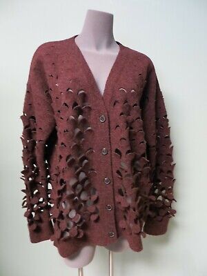 $2345 Maison Margiela Flakery Punched Peeling Holes Cardigan