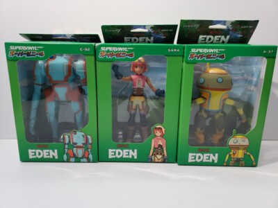 Super7 Netflix Anime Eden Supervinyl Action Figure E-92 / A-37 / Sara (Lot of 3)