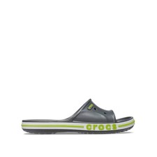 CROCS 205392-0GX Unisex-Adults Bayaband Slides in Slate Grey/Lime Punch - Medium