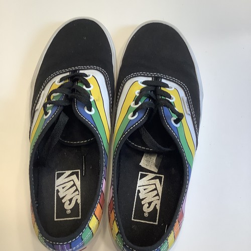 black vans rainbow stripe