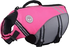 VIVAGLORY Sports Style Dog Life Jacket w Superior Buoyancy & Rescue Handle M-PIN