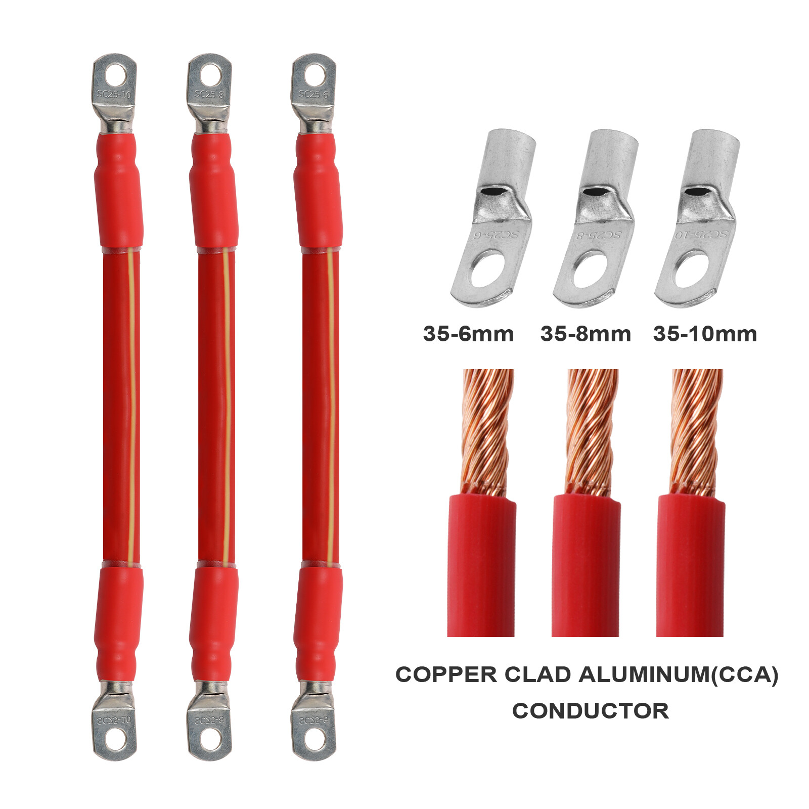 24mm² Car Boat Marine Battery Link Cable Joiner Terminal Connector 30CM