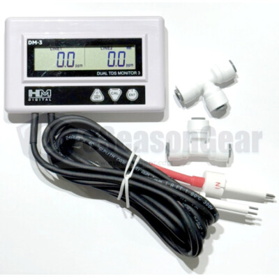 HM Digital DM-3 Inline Dual TDS/EC ppm/μS Monitor Meter, upgraded DM-2 DM-2EC