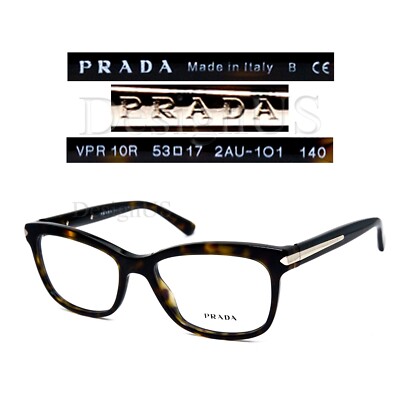 Prada VPR 10R 2AU-1O1 Tortoise size 53/16/140 Made in Italy Eyeglasses
