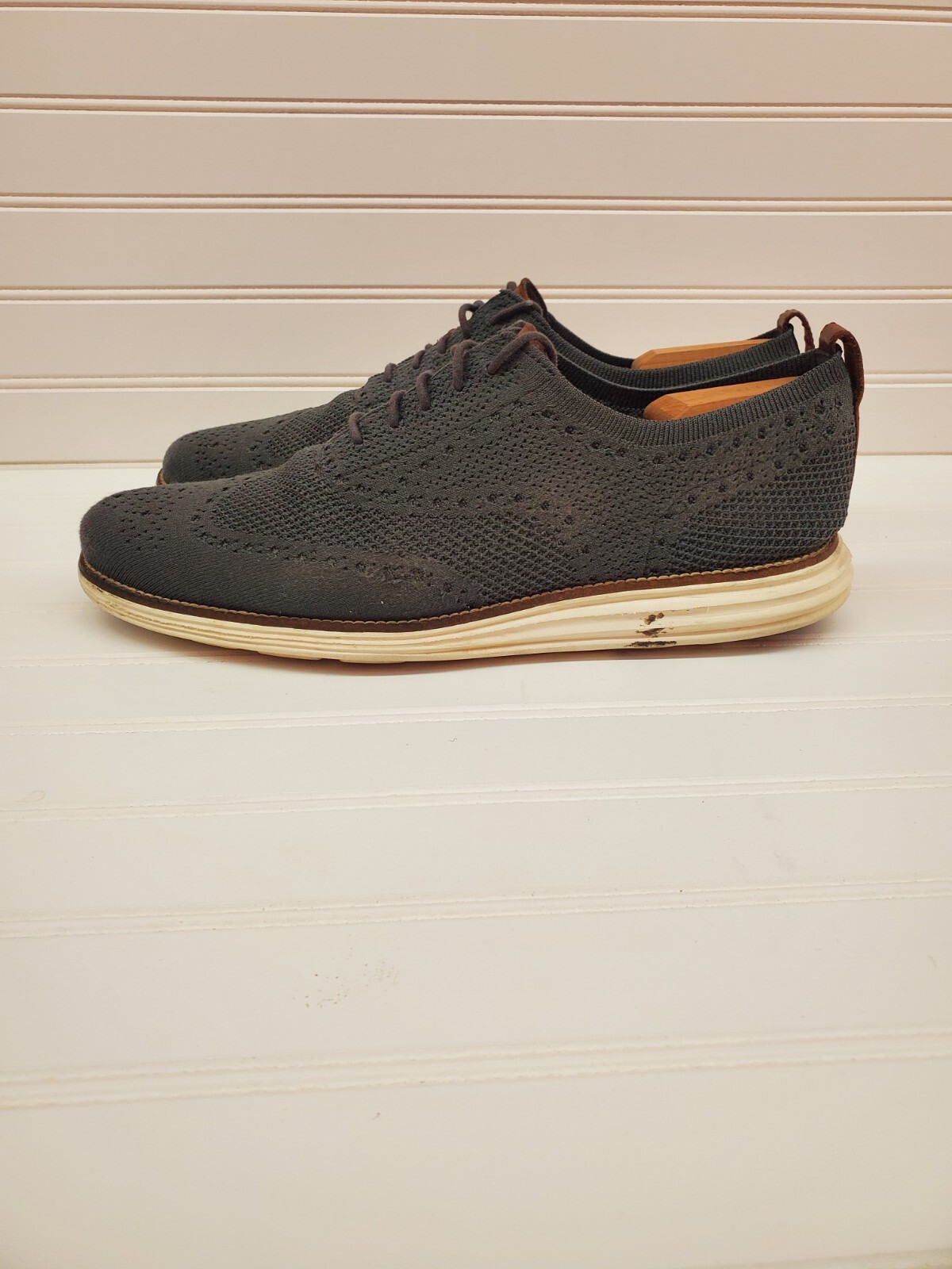 SAOLA Scarpe Cole Haan uomo originali Grand Wingtip Oxford taglia 11 5 magnete medio avorio