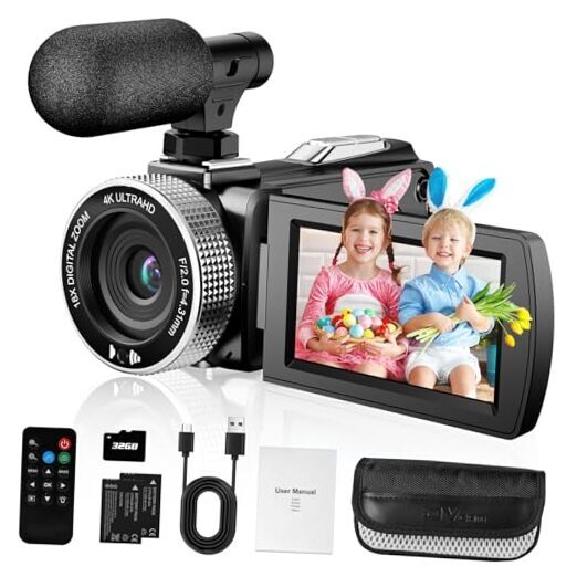4K Video Camera Camcorder, 4K 60fps Video 48MP Photo, Digital Camcorder