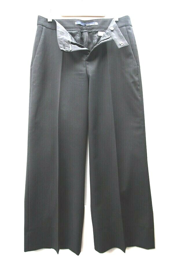 Zara pantalon tobillero de corte ancho Black ankle lenght trouser size S wool