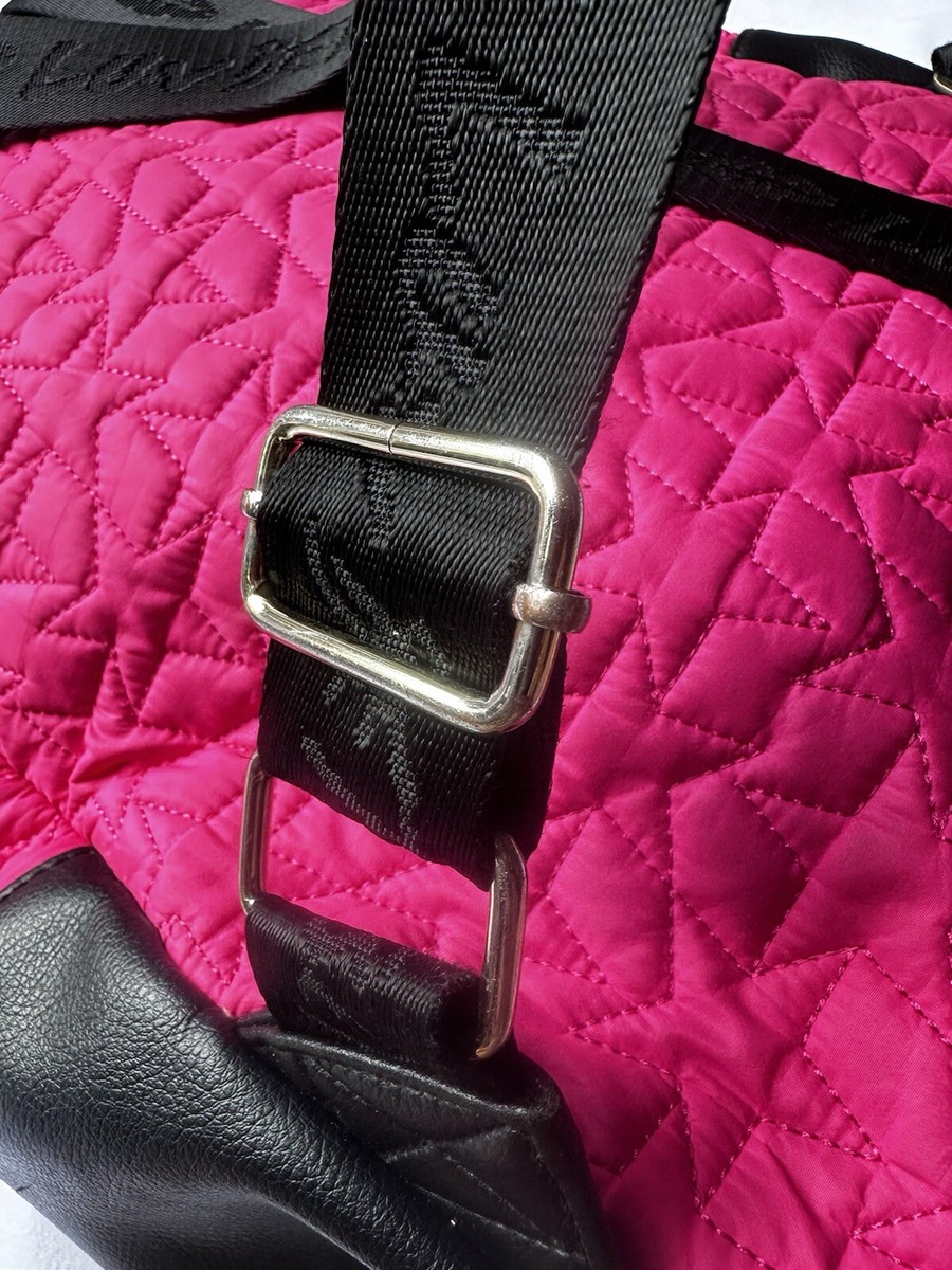 GREAT COND. FUN BETSY JOHNSON Quilted Backpack PINK ATTCHED FAUX FUR HOODIE Betsey Johnson Fuzzy Furry Hoodie Backpack bag School Soft  main image 4
