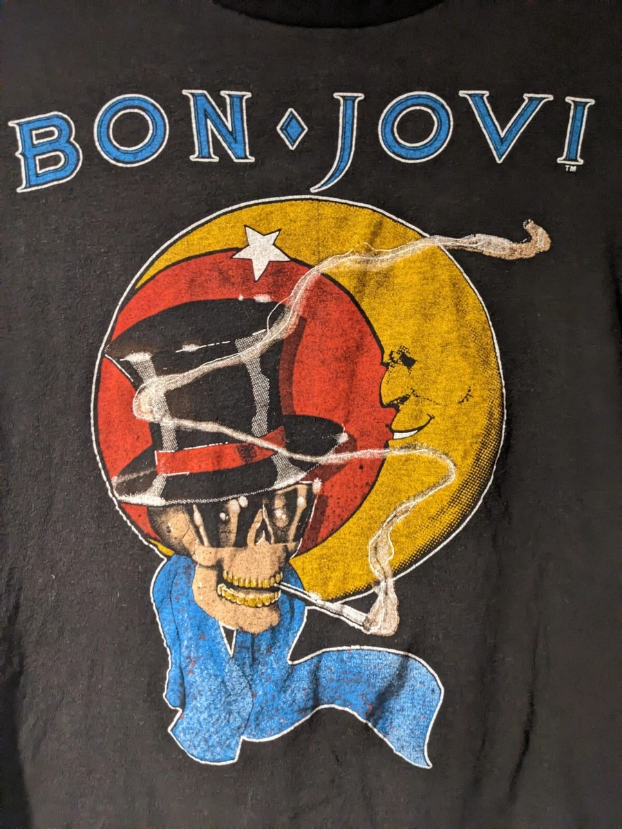 Bon Jovi 1987年 Tシャツ Vintage Bon Jovi 1987 Rare Band Music Tour Black Medium T