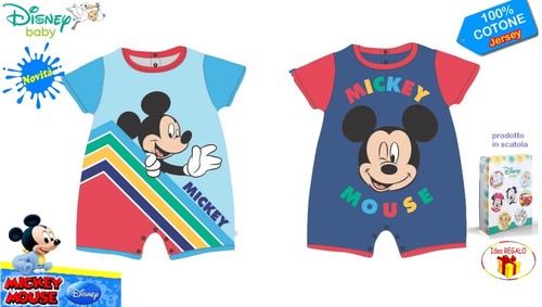 Pagliaccetto neonato Disney estivo da bimbo cotone tutina bambino a mezza  manica | eBay