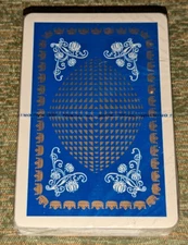 Vintage Flower Diamond Shaped Pattern Blue Playing Cards Deck