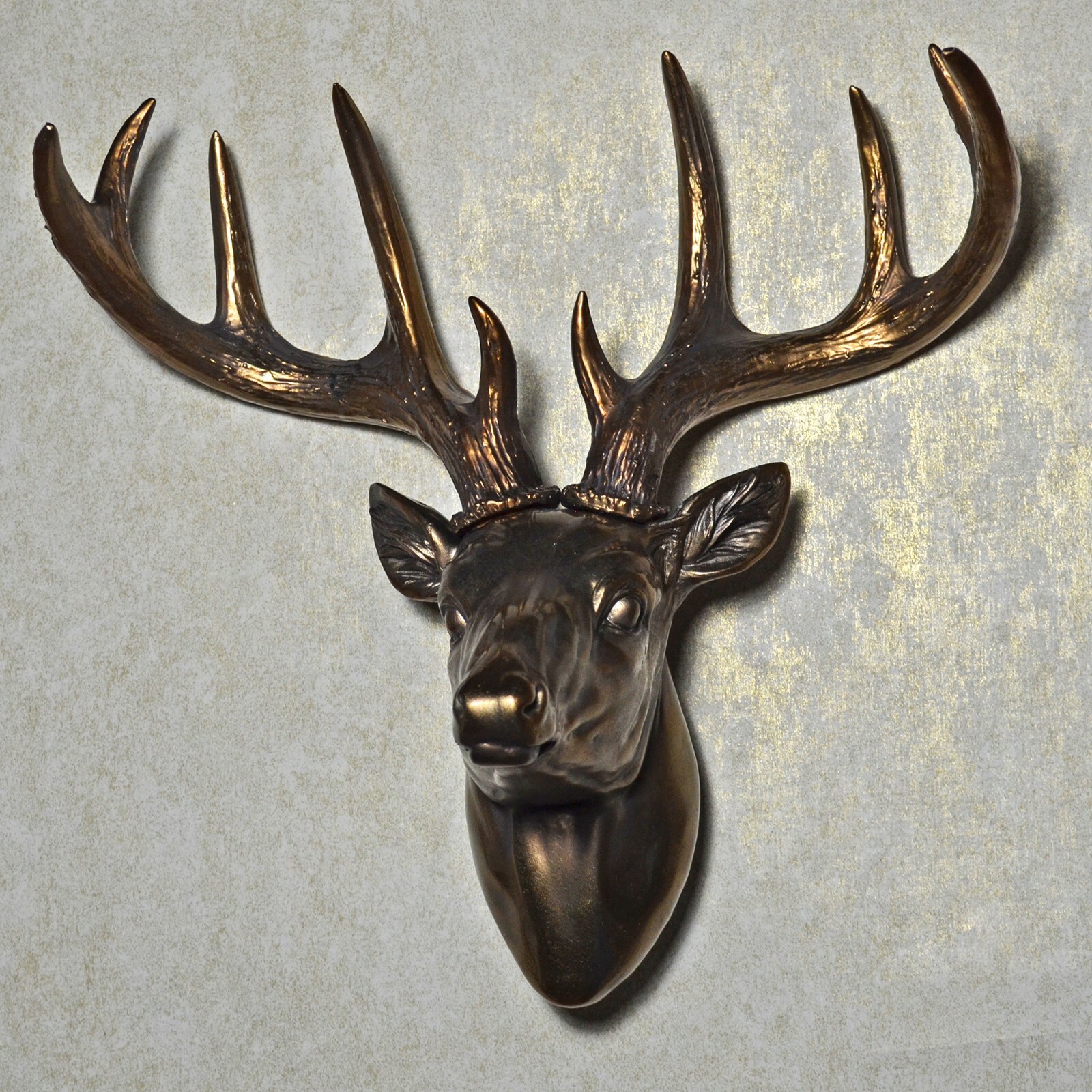 Large Stag Cold Cast Bronze Wall Sculpture Deer Statue Art Animal Plaque 39408