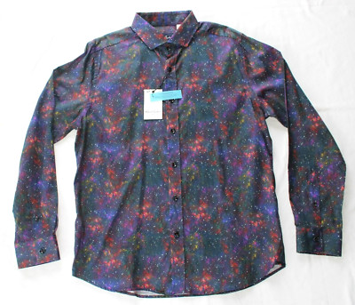 $198 NEW Robert Graham Casual Shirt X-LARGE XL Tailored Fit Galaxy Stars GALEN