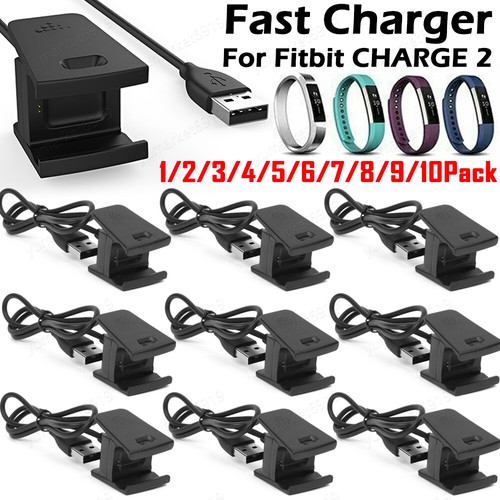 Cable de charge usb compatible fitbit charge hr 28 cm - noir