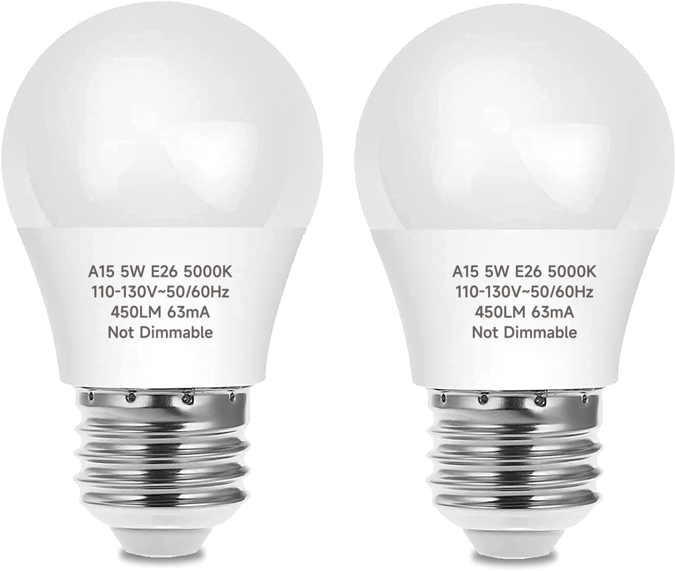 LED Refrigerator Light Bulb, 40W Equivalent LED A15 Bulb, 5W Daylight