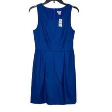 J.Crew Women's Dress Sleeveless Sheath Lined Pleated Textured Teal Blue 4 NWT