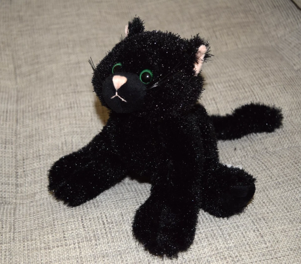 Ganz Webkinz Black Cat Kitten Halloween Plush Stuffed Animal Retired HM135 8" - Image 3 of 4