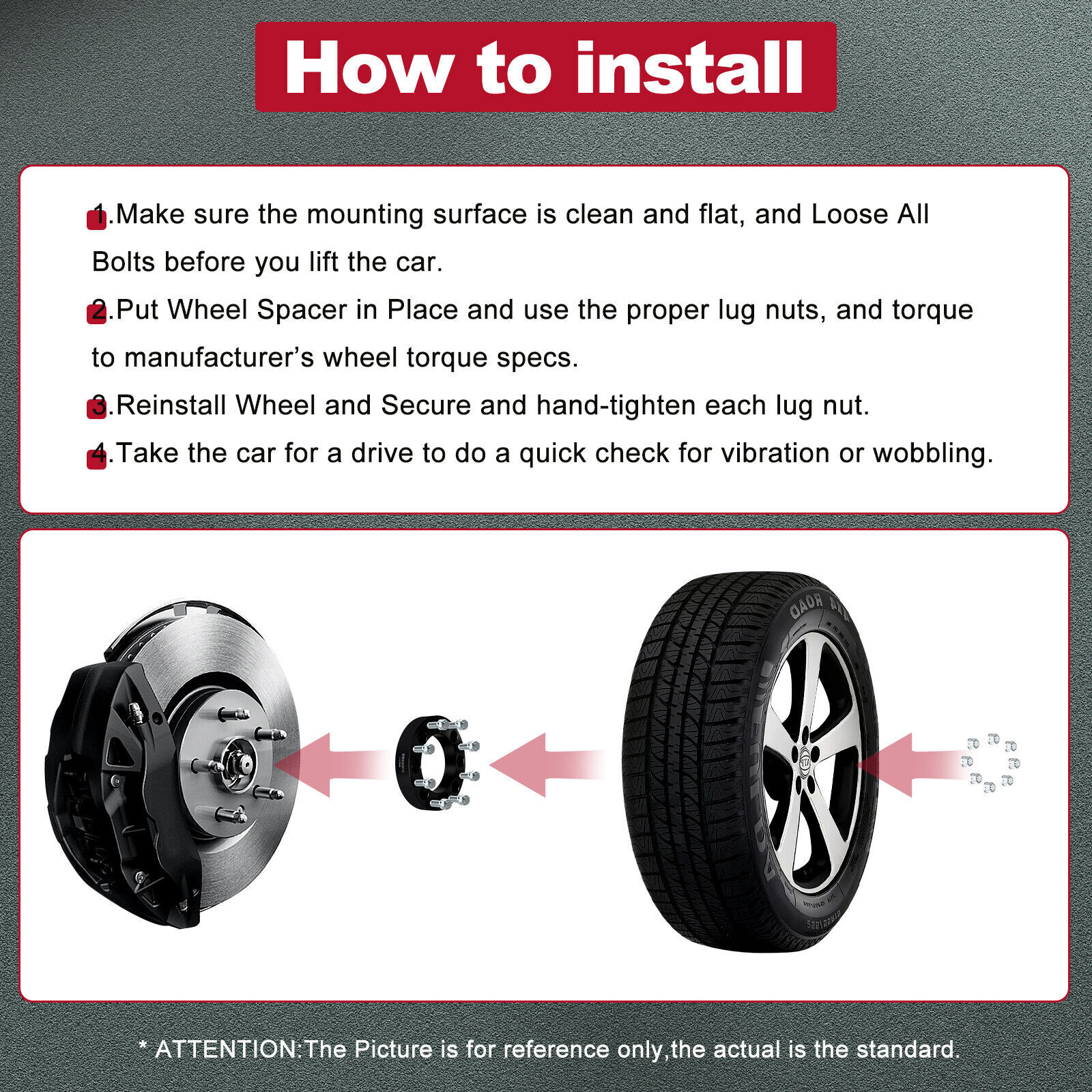 4PC 1.5" 8x6.5 to 8x180 Wheel Adapters 8 Lug for Chevrolet Express GMC