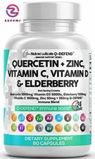 Quercetin 1000mg Zinc 50mg Vitamin C 1000mg Vitamin D 5000 IU Bromelain Elderber