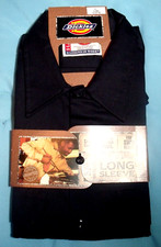 DICKIES Long Sleeve Button Work Shirt Size XL Navy Blue 574 X-long Tail New