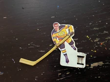 1960's EAGLE TABLE HOCKEY GAME HALF MOON 1 METAL PLAYER BOSTON BRUINS TAN STICK