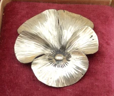 Vintage Sterling Silver Modernist Pansy Flower Pin Brooch - Signed Stuart NYE