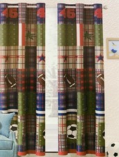 Children  s Window Curtain Set whith Grommets Lets Play Two Panel NEW 