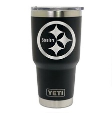 Pittsburgh Steelers YETI Colster grabado láser, vaso negro de 20 o 30 oz