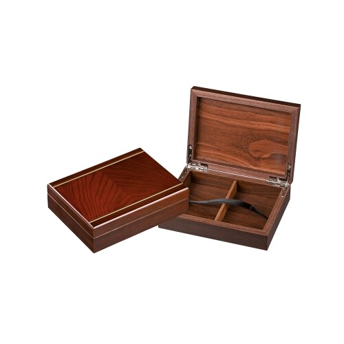 NKlaus Scatola Legno Mango/Ottone 17,5x11,5cm - Portacarte E