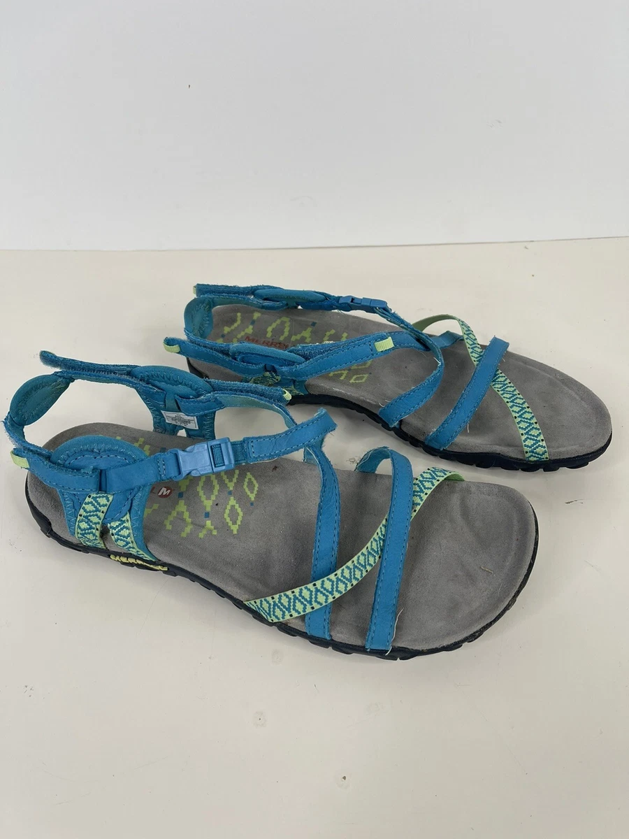 Bebrejde dyr udslettelse Merrell Terran Lattice II Women&#039;s 9 40 Teal blue sandals shoes aqua |  eBay