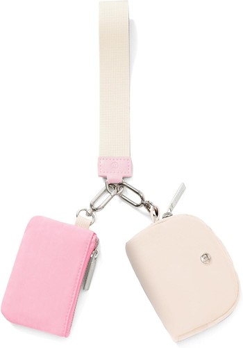 Mini Zip Around Wristlet Wallet for Women - Dual Pouch Coin Purse with Keychain - Picture 3 of 8