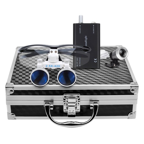 2.5X Dental Loupes Surgical Magnifiers with 1W Dental LED Headlight Aluminum Box - Picture 9 of 12