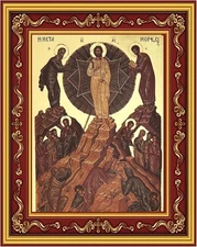 Needzo Transfiguration of Christ Icon, Greek Orthodox Byzantine Image, 5.5 Inch