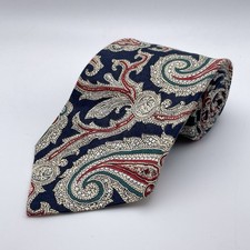 Polo Ralph Lauren 100% Linen Tie Made In USA Paisley Designer 3.5"W x 57"L