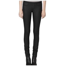 HELMUT LANG Women's Legging Pant Stretch Shiny Black Long 375 size 26x34