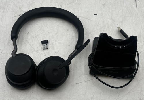 Jabra Evolve2 65 Wireless Headset W/ Desk Stand + Dongle