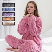 Women's Winter Pajamas Set Thickened Coral Velvet Warm Loose Casual Homewear