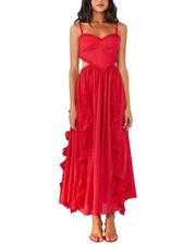Farm Rio Red Heart Maxi Dress Women's Xl