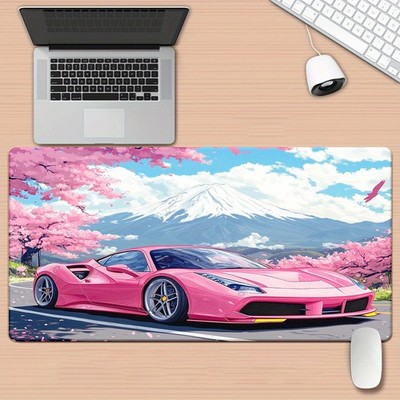 40*90cm1pc Japanese-Style Sports Car HD Desk Mat - XXL Rubber Mouse Pad with Vib