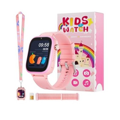 (NEW) OKYUK 4G Kids Smart Watch, Pink