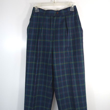 Evan Picone 100 Wool Tartan Plaid Pants Womens Size 8 Lined USA VTG Holes
