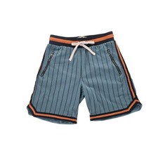 Bascom Projects Shoe Palace Mens M Mesh Basketball Shorts Blue Pinstripe Orange