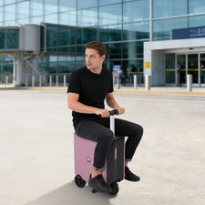 24L 250W Pink Smart Rideable Suitcase Electric Luggage Scooter For Travel W/ TSA