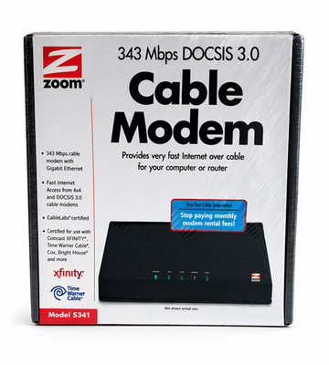 Zoom 5341 DOCSIS 3.0 Cable Modem 343 Mbps Xfinity Comcast Time Warner